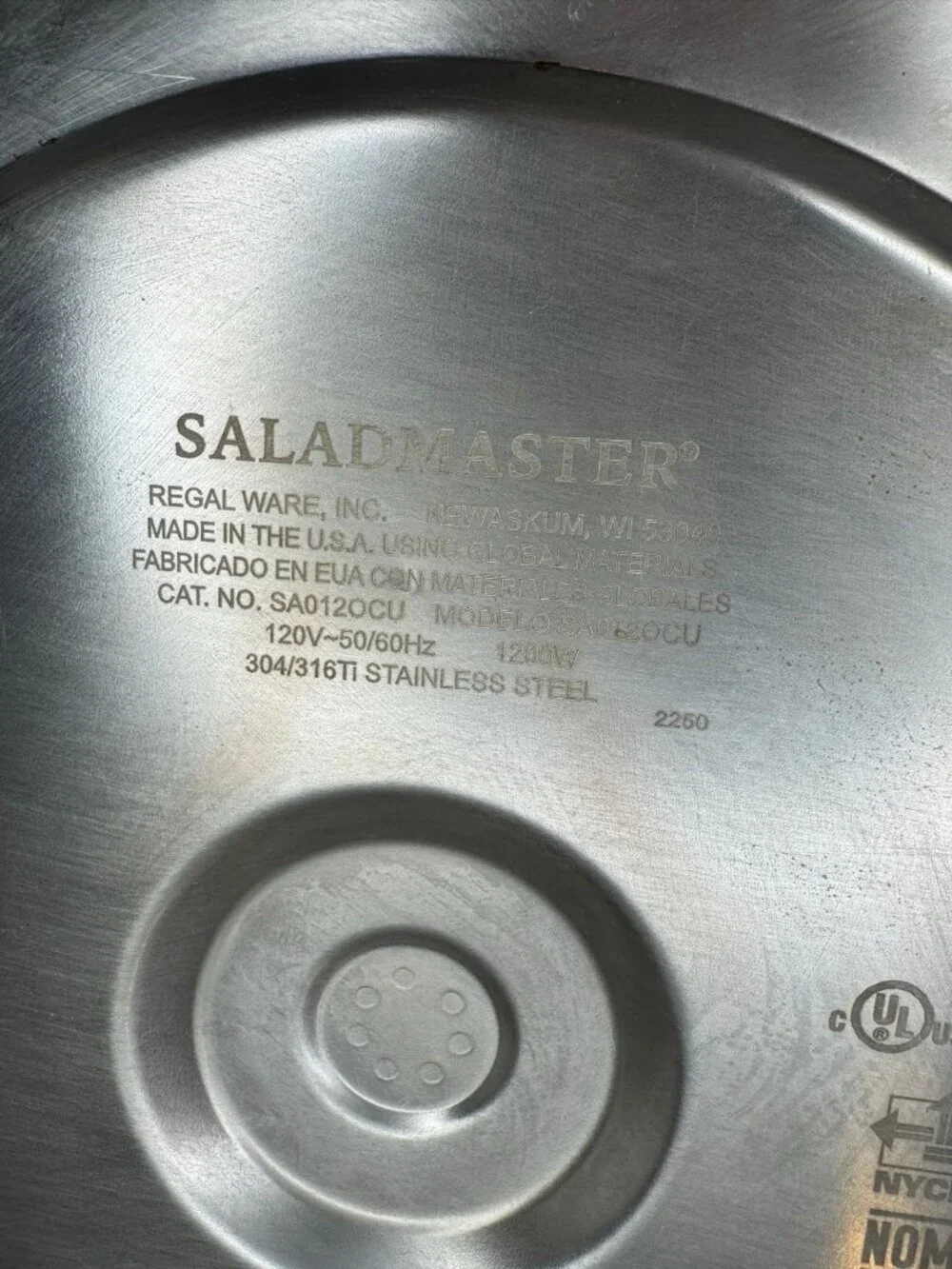 Saladmaster 12” oil